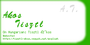 akos tisztl business card